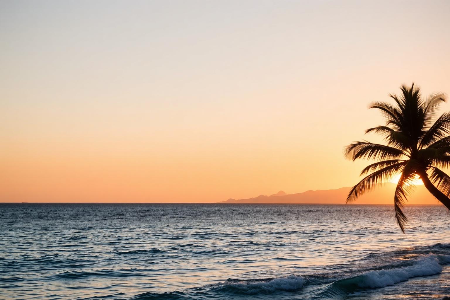 Atardecer con palmera en Los Cabos